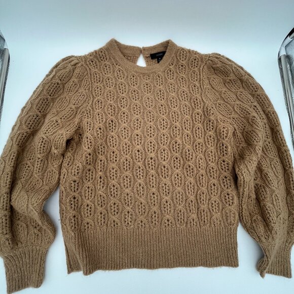 J. Crew Sweaters - J.Crew Balloon-Sleeve Cable-Knit Pullover Sweater alpaca wool blend cottagecore